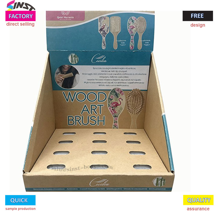 SINST ra mắt quầy trưng bày giấy kraft hạng nặng để giải quyết vấn đề về kệ thương hiệu bàn chải gỗ
