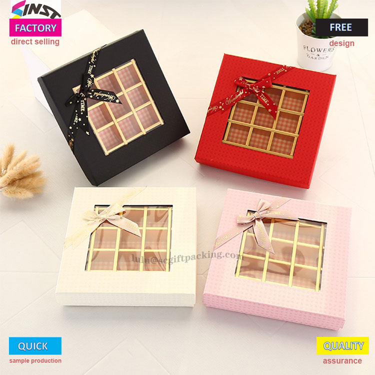 Hộp quà sô cô la cửa sổ hình vuông 25 lưới